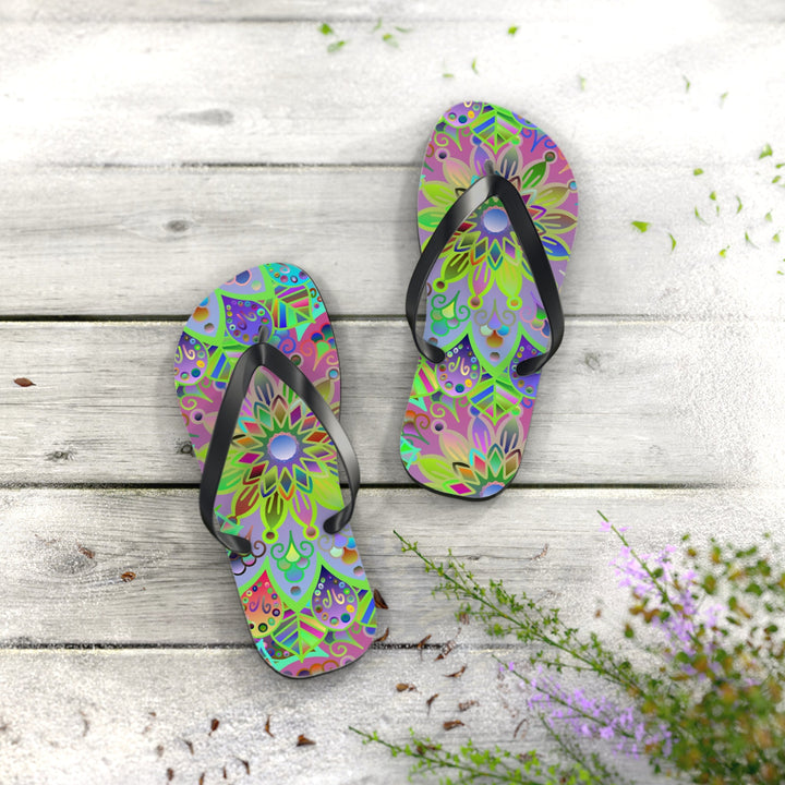 Mandala Flip Flops Shoes - Blululi