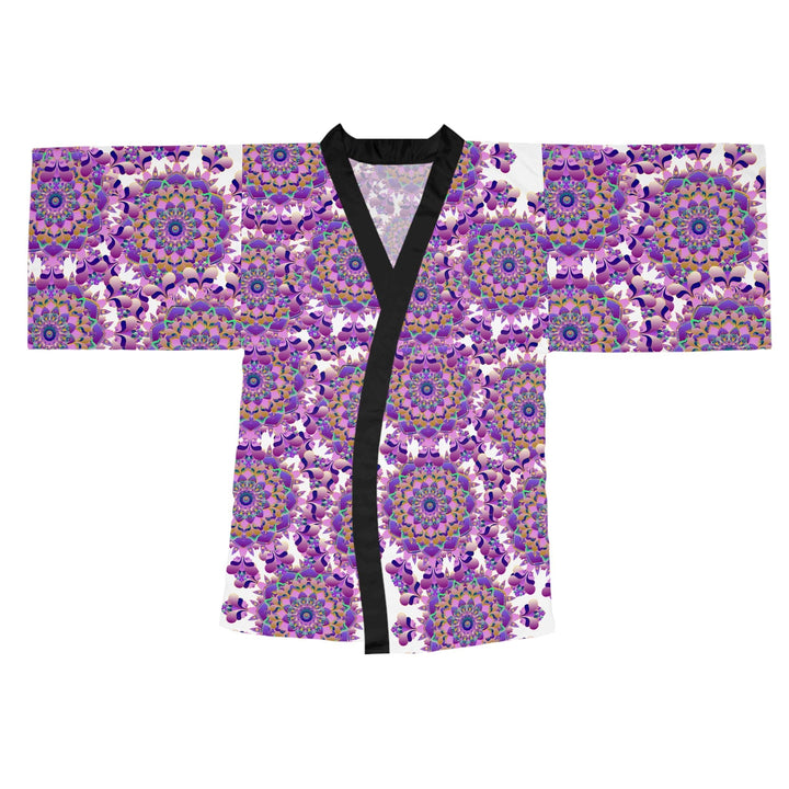 Mandala Floral Kimono Robe - Hand Drawn Art All Over Prints - Blululi