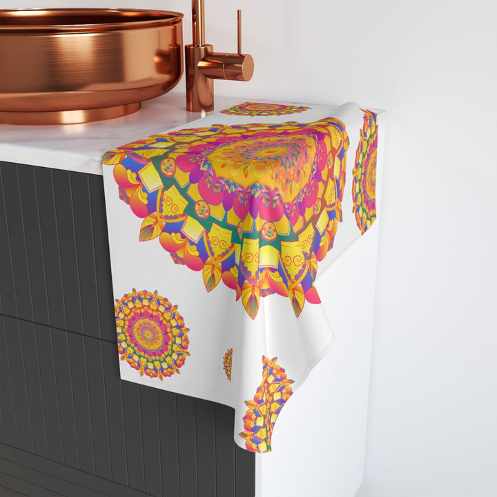 Mandala Hand Towel - Colorful Geometric Design Home Decor - Blululi