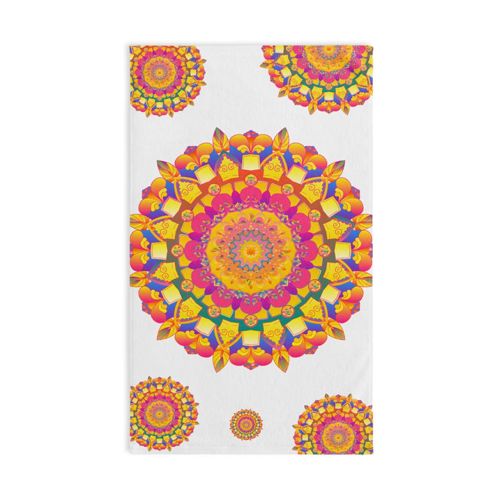 Mandala Hand Towel - Colorful Geometric Design Home Decor - Blululi