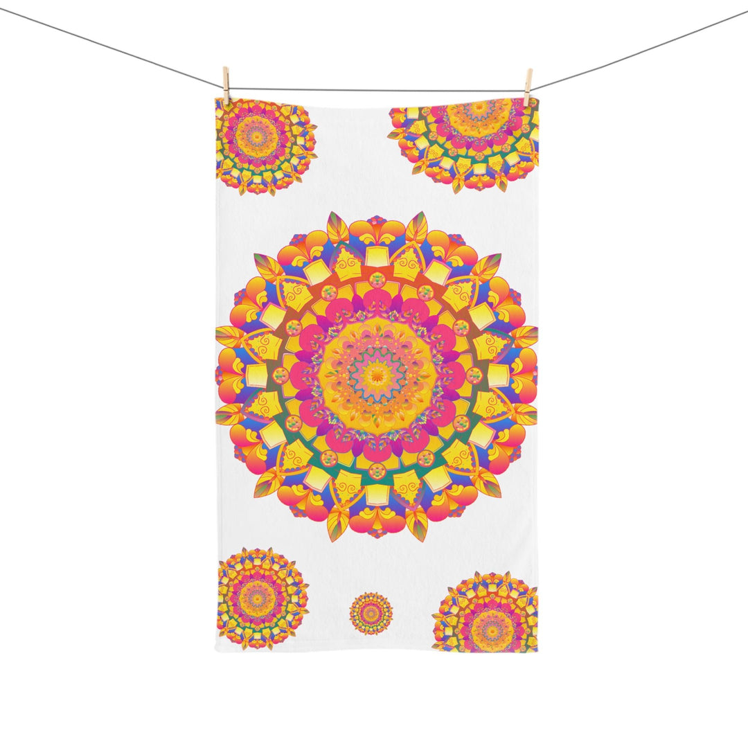 Mandala Hand Towel - Colorful Geometric Design Home Decor - Blululi