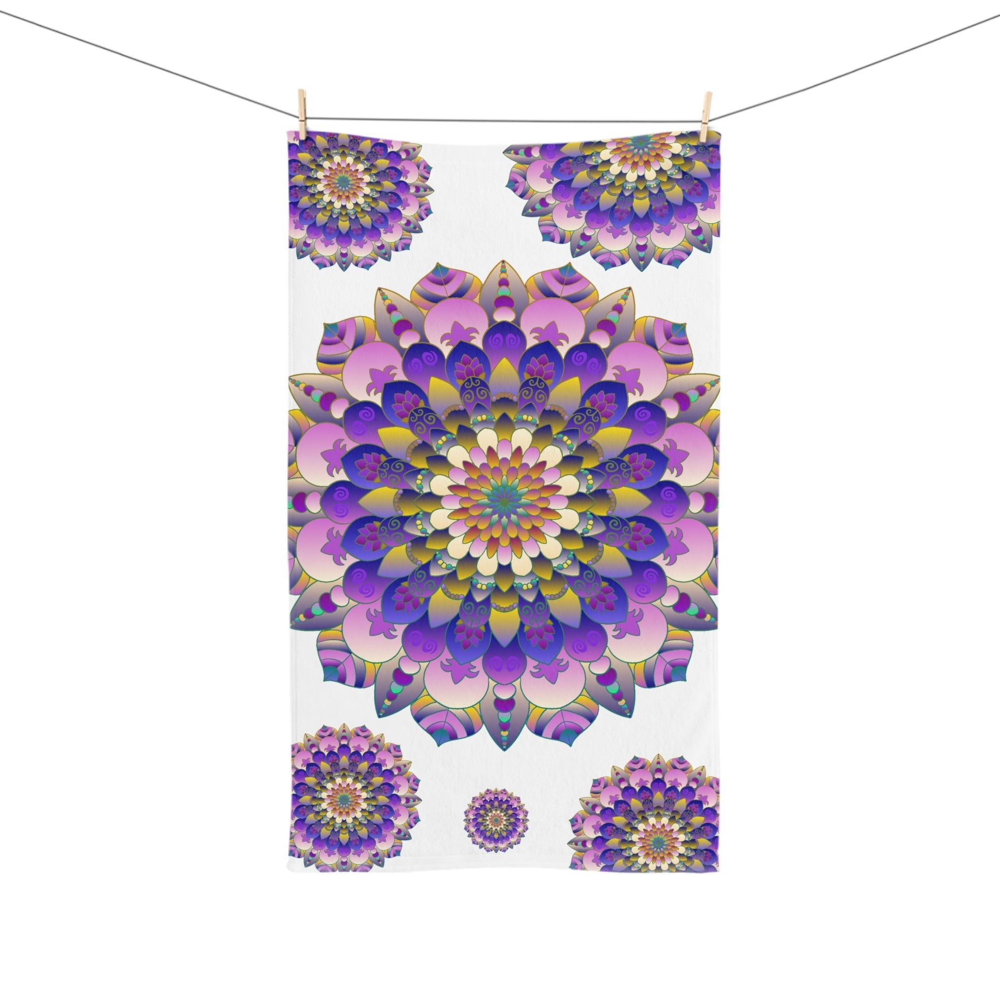 Mandala Hand Towel - Colorful & Intricate Home Decor - Blululi
