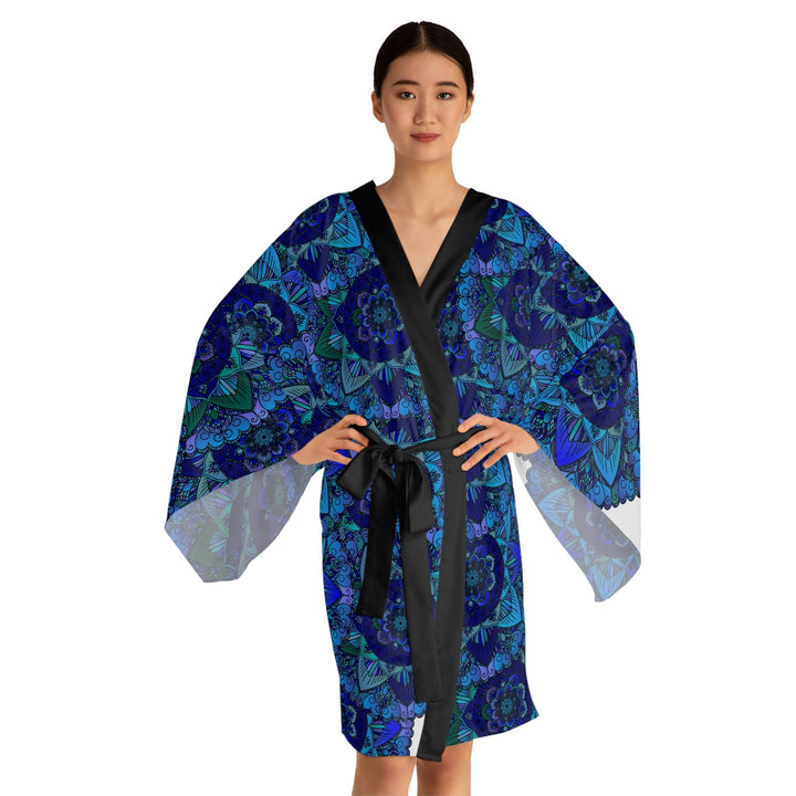 Mandala Kimono Robe - Blue, Green, Purple All Over Prints - Blululi