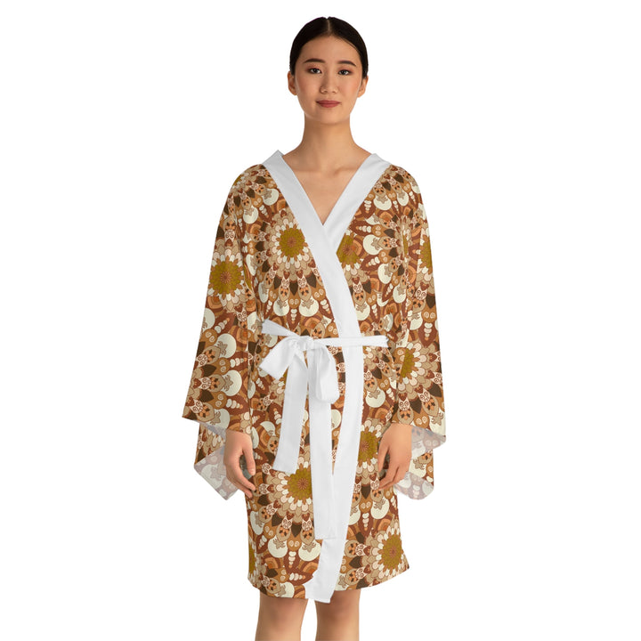 Mandala Kimono Robe - Bohemian Floral Art All Over Prints - Blululi