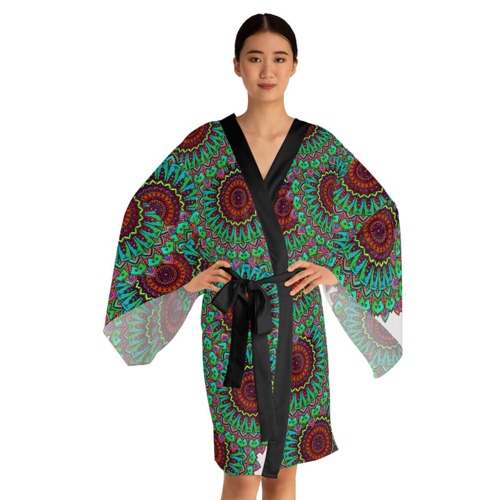 Mandala Kimono Robe - Colorful Art Silk All Over Prints - Blululi