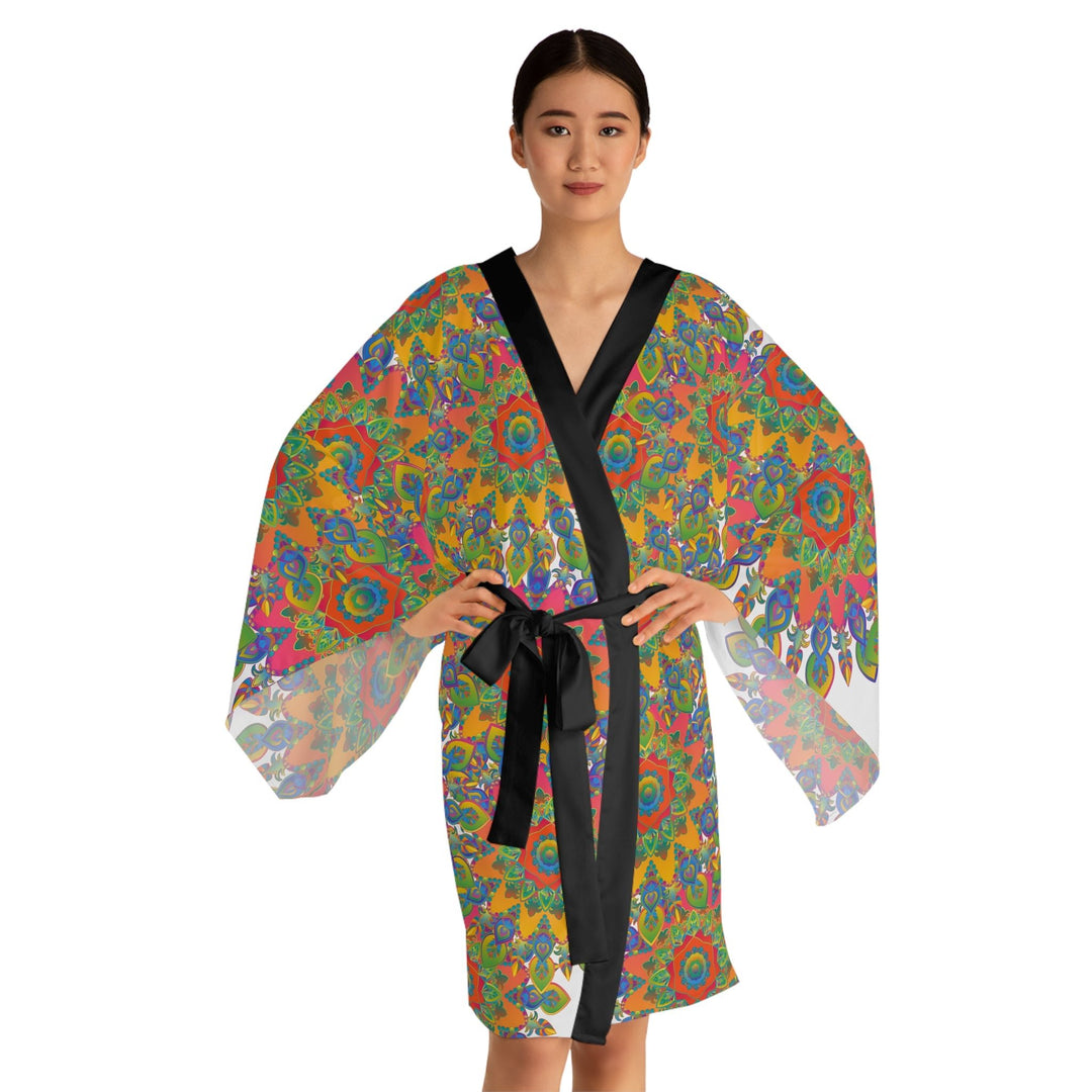 Mandala Kimono Robe - Colorful Art Silk All Over Prints - Blululi