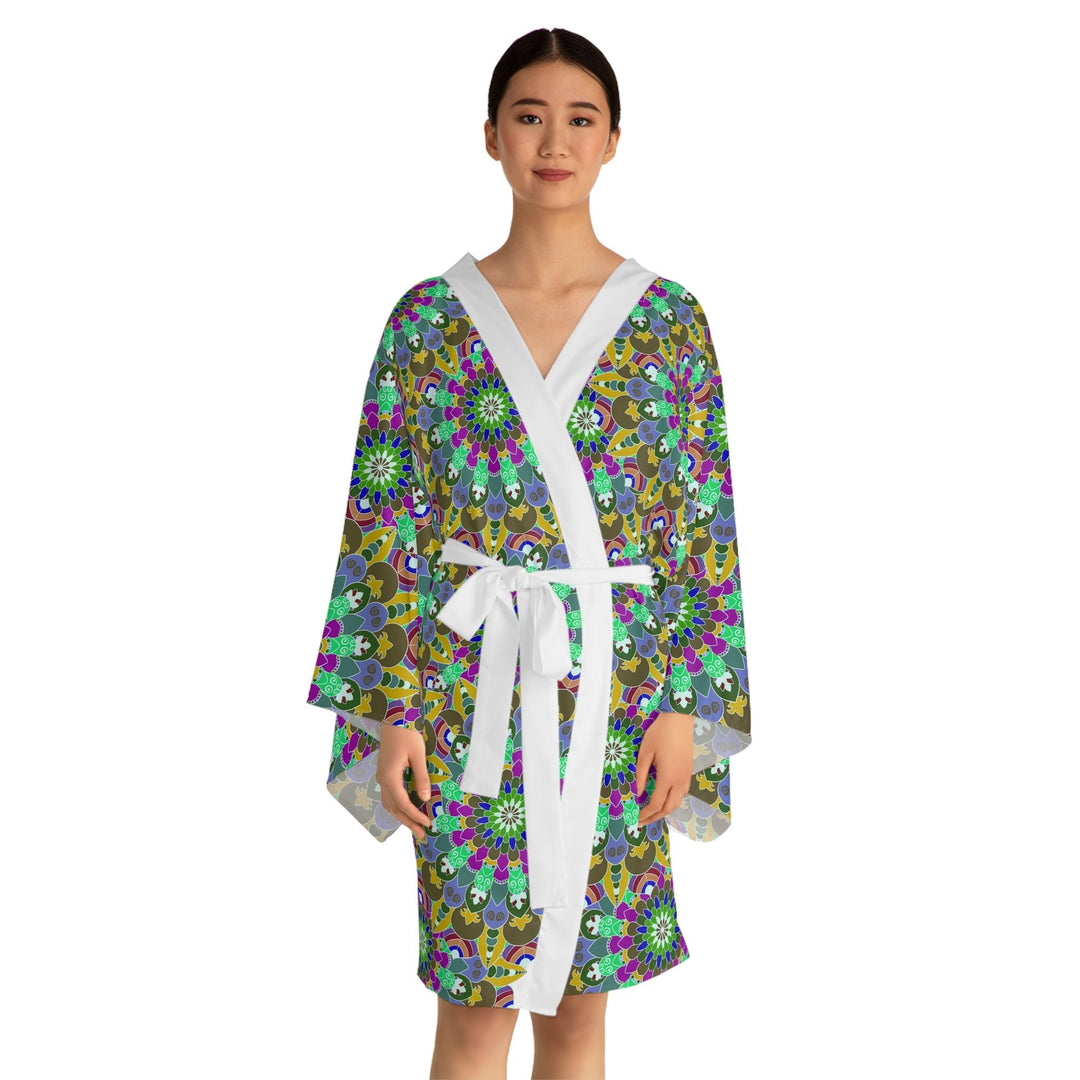 Mandala Kimono Robe - Colorful Art Silk All Over Prints - Blululi