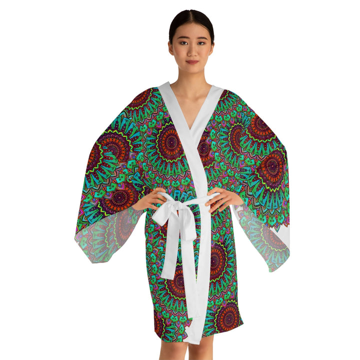 Mandala Kimono Robe - Colorful Art Silk All Over Prints - Blululi