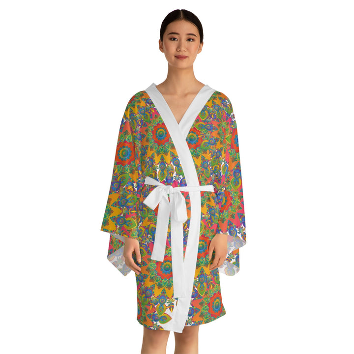 Mandala Kimono Robe - Colorful Art Silk All Over Prints - Blululi