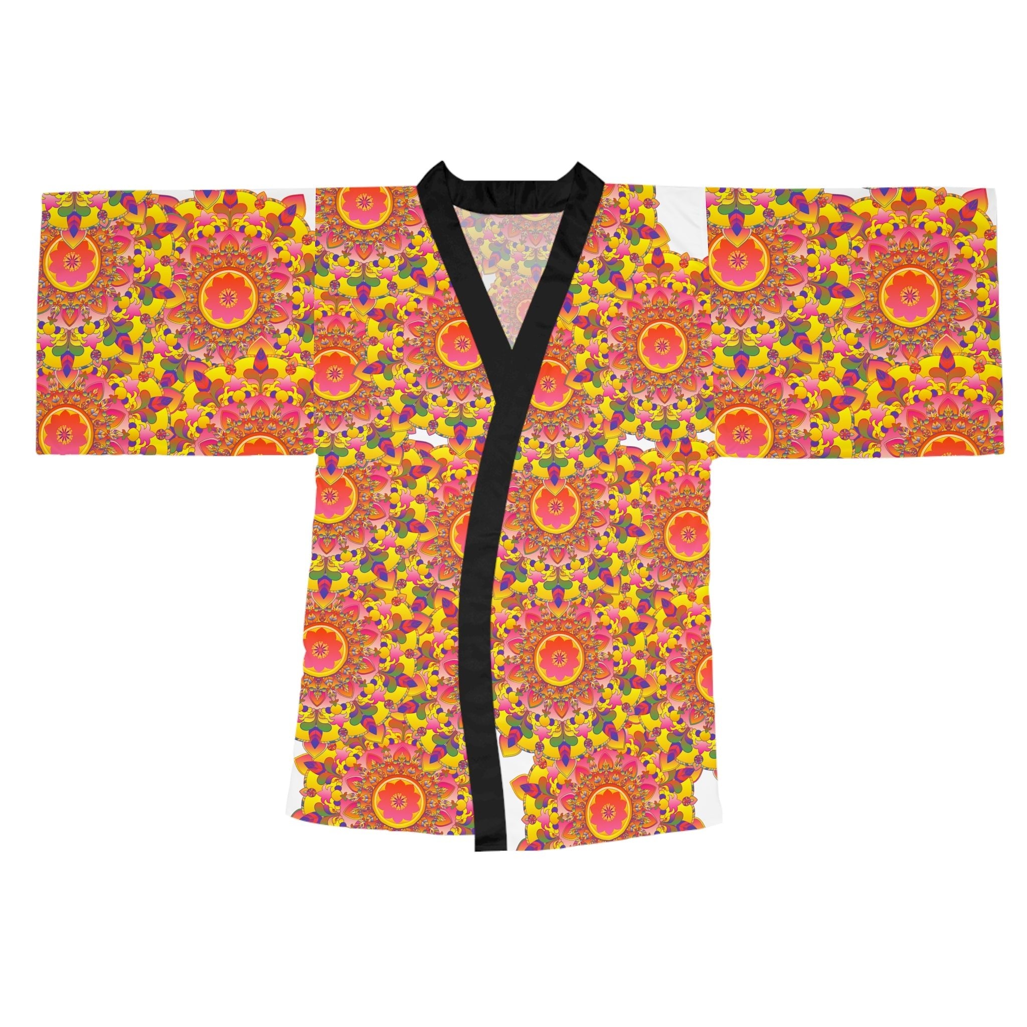 Mandala Kimono Robe - Colorful Art Silk All Over Prints - Blululi