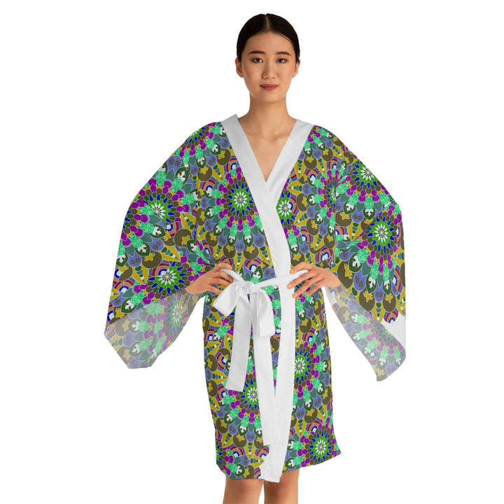 Mandala Kimono Robe - Colorful Art Silk All Over Prints - Blululi