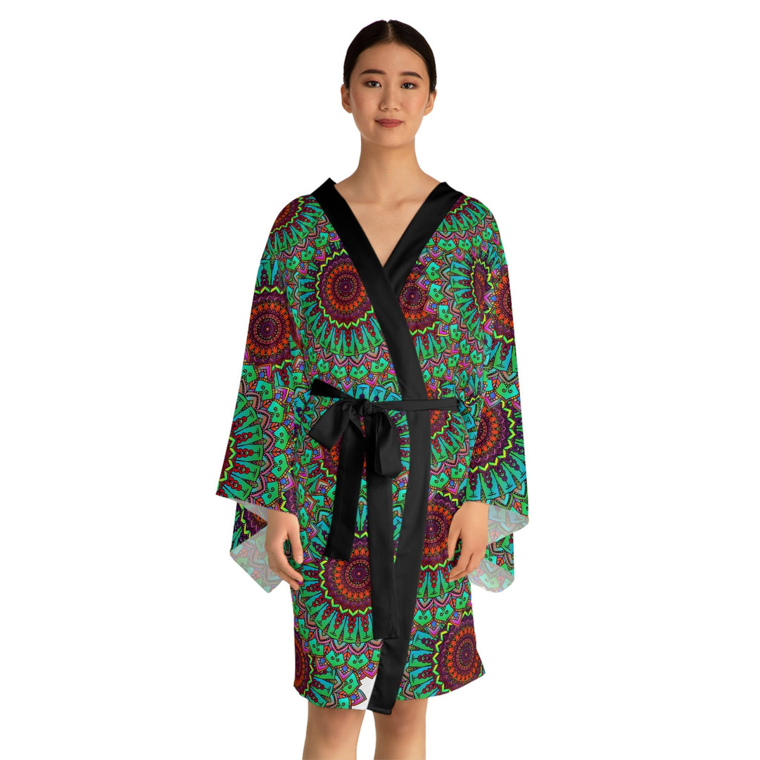 Mandala Kimono Robe - Colorful Art Silk All Over Prints - Blululi