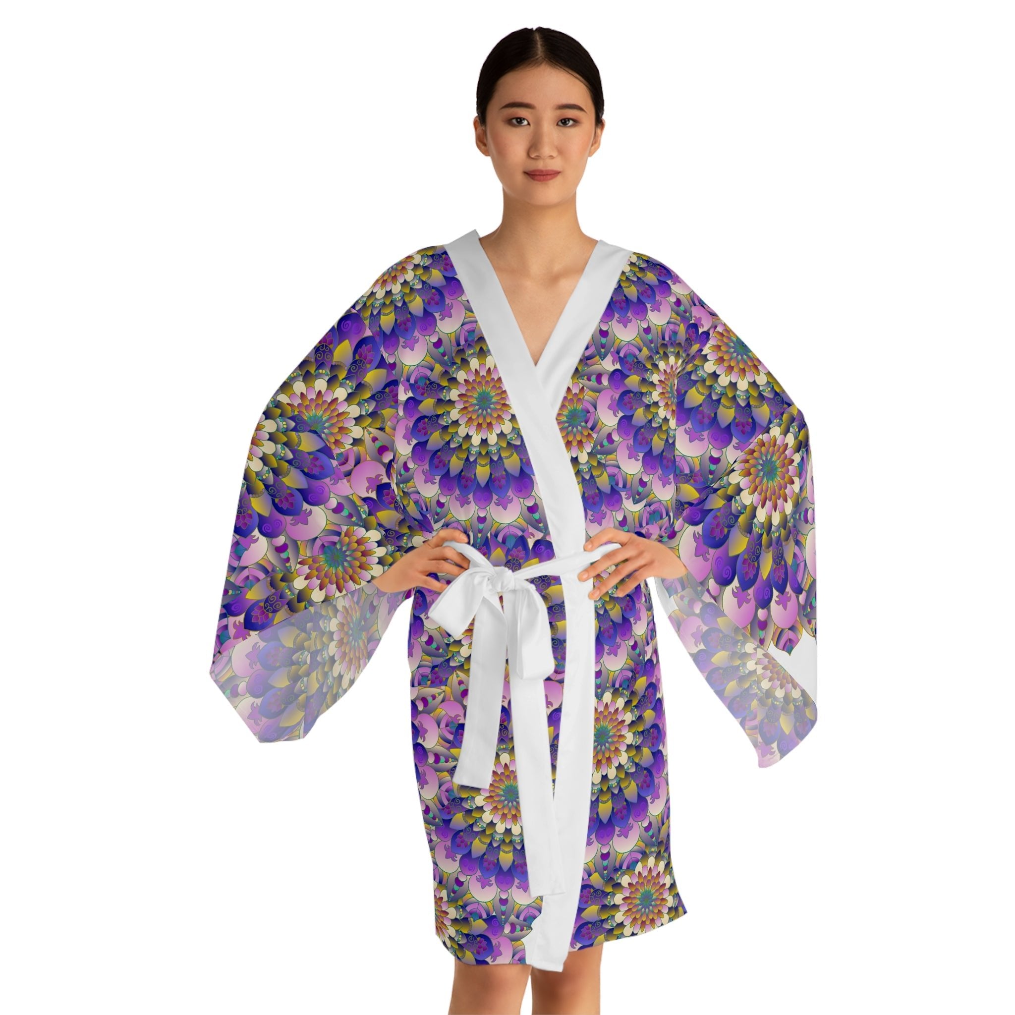 Mandala Kimono Robe - Colorful Floral Art All Over Prints - Blululi