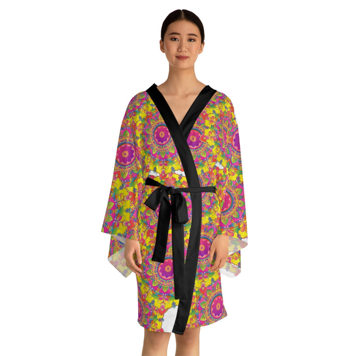 Mandala Kimono Robe - Colorful Floral Art All Over Prints - Blululi