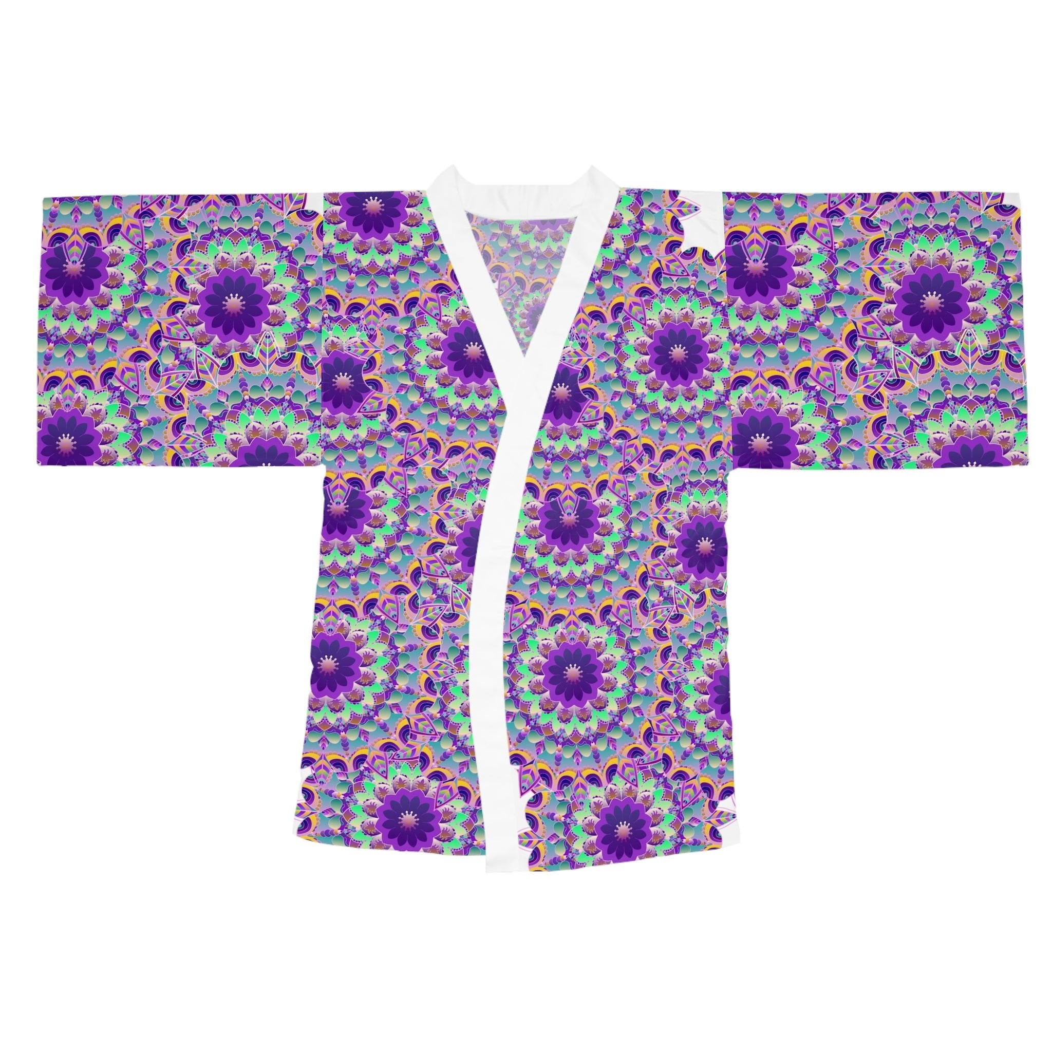 Mandala Kimono Robe - Colorful Floral Art All Over Prints - Blululi