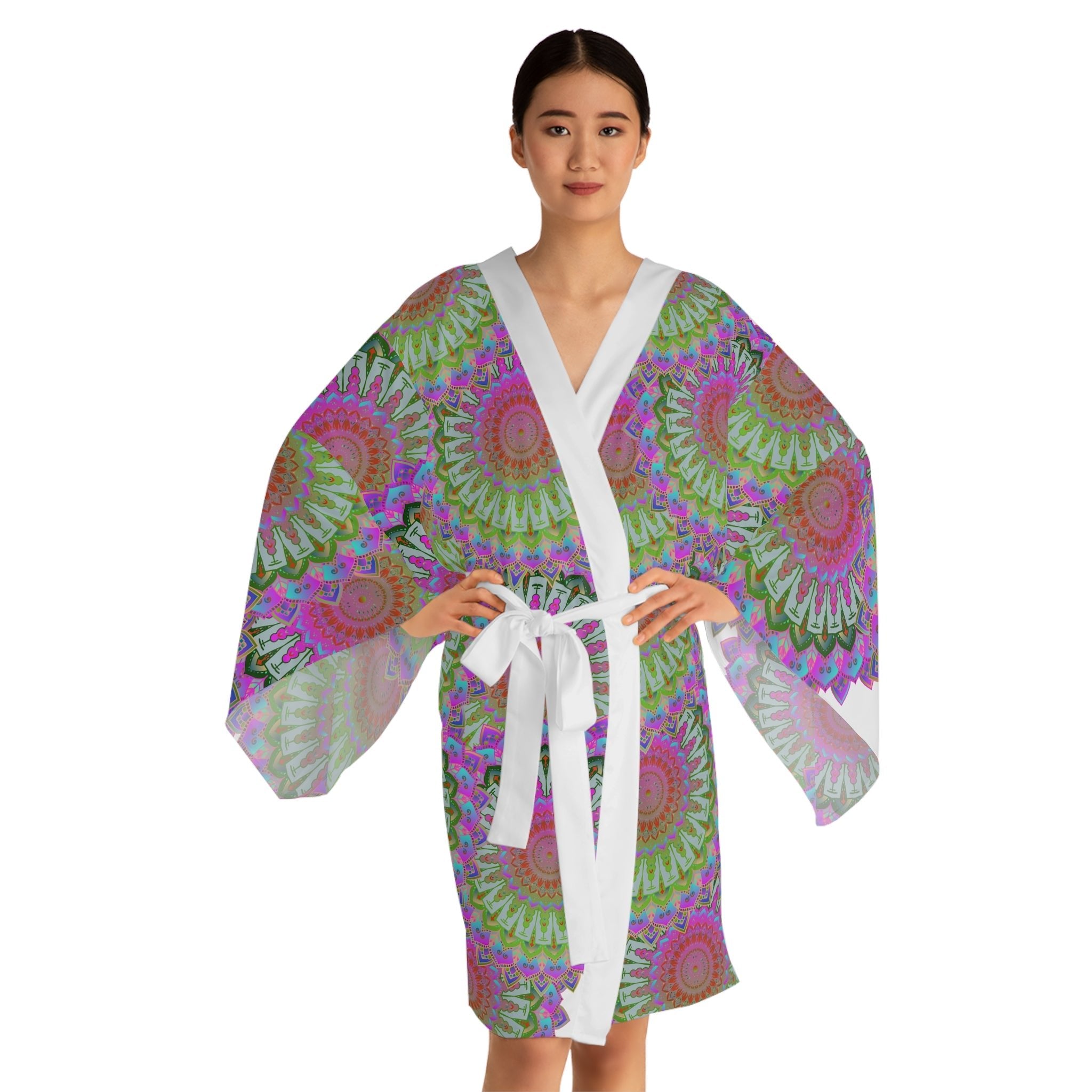 Mandala Kimono Robe - Colorful Floral Art All Over Prints - Blululi