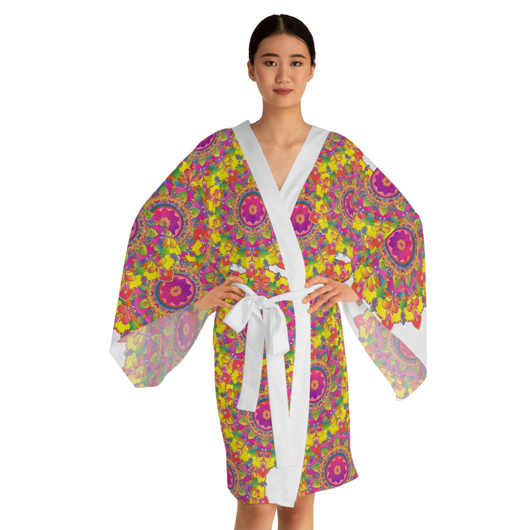 Mandala Kimono Robe - Colorful Floral Art All Over Prints - Blululi