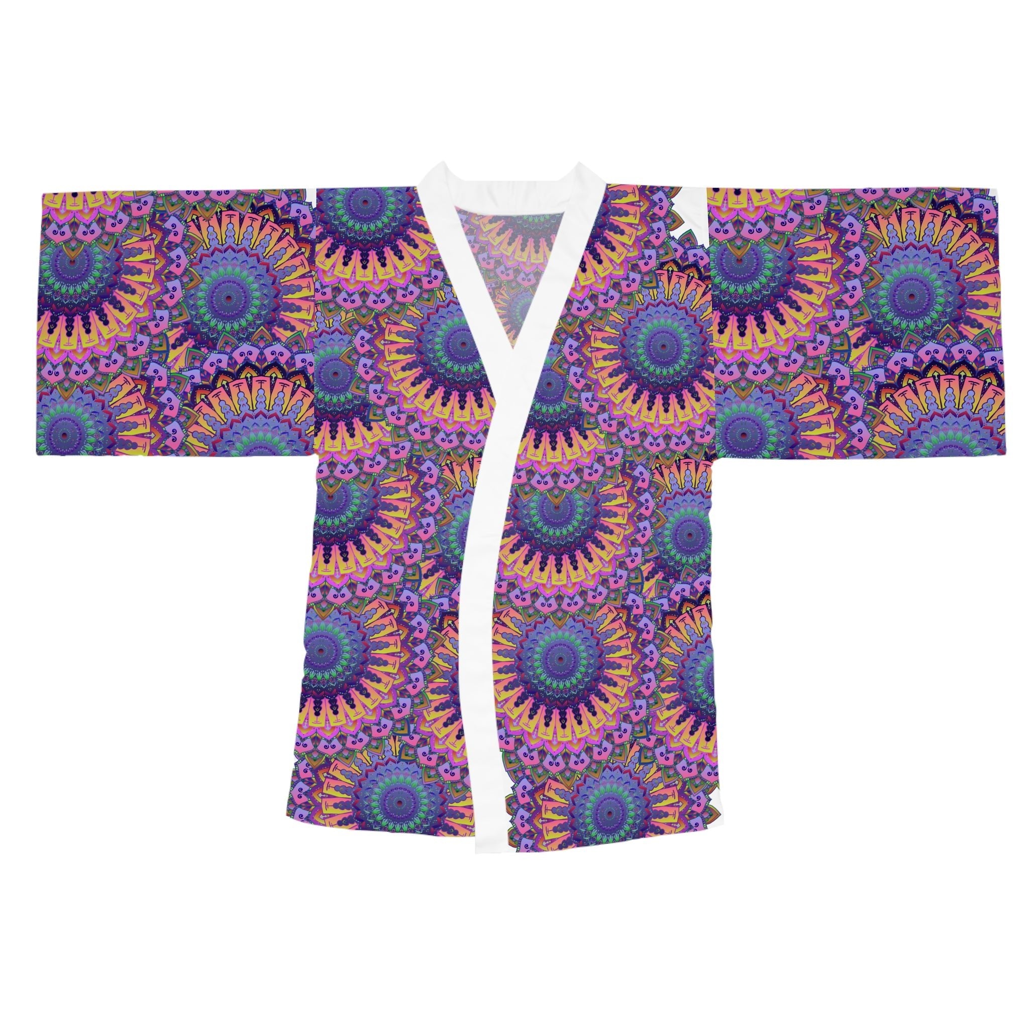 Mandala Kimono Robe - Colorful Floral Art All Over Prints - Blululi