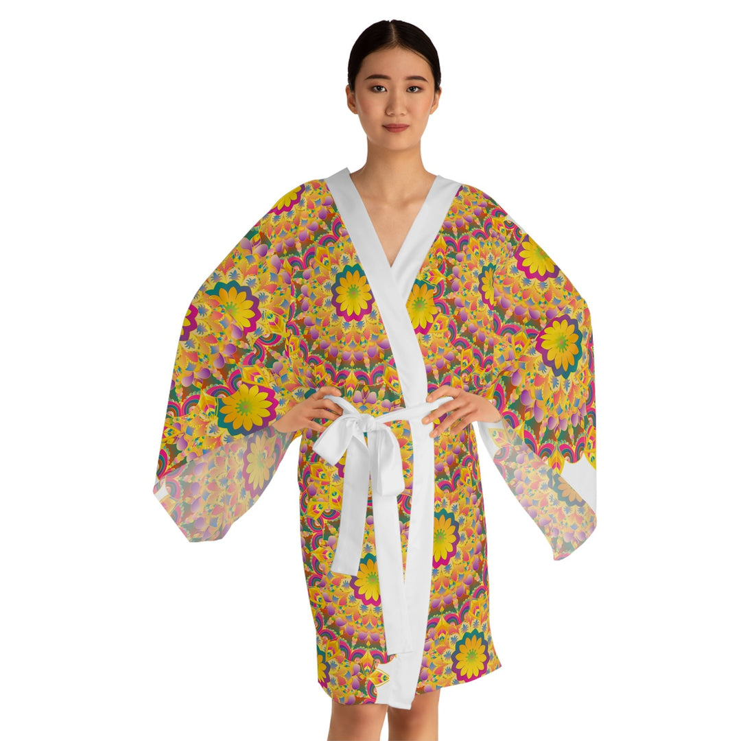 Mandala Kimono Robe - Colorful Floral Art All Over Prints - Blululi