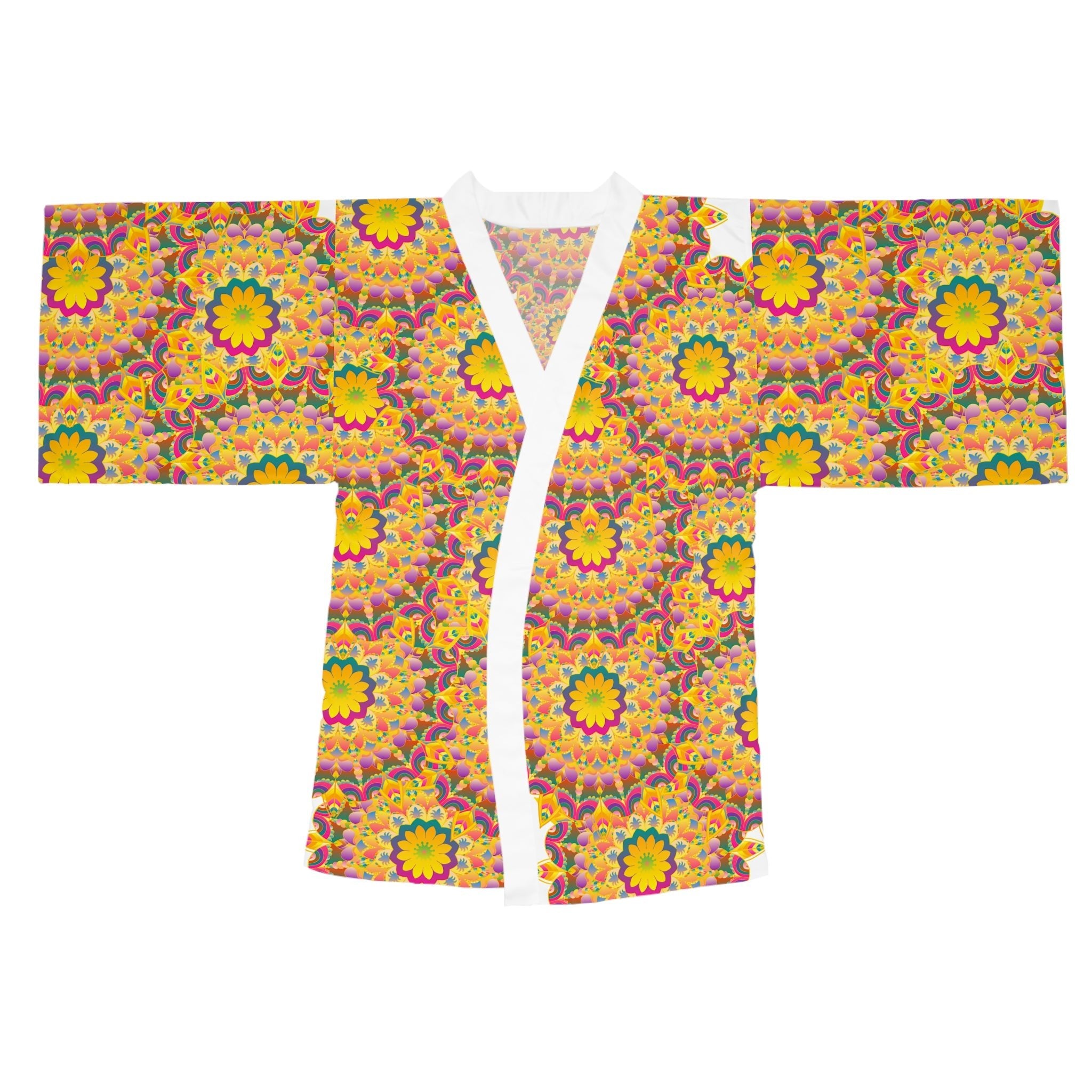 Mandala Kimono Robe - Colorful Floral Art All Over Prints - Blululi