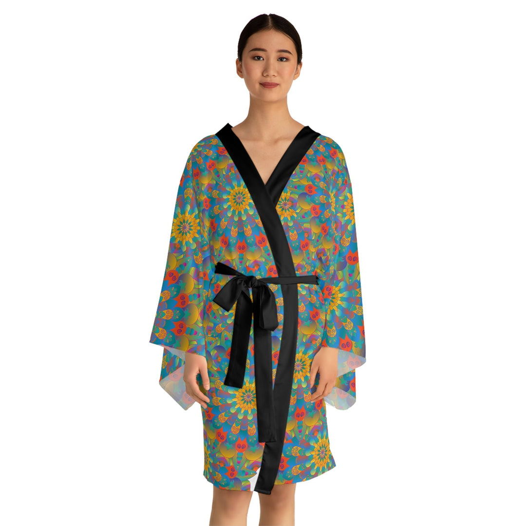 Mandala Kimono Robe - Colorful Hand Drawn Art All Over Prints - Blululi