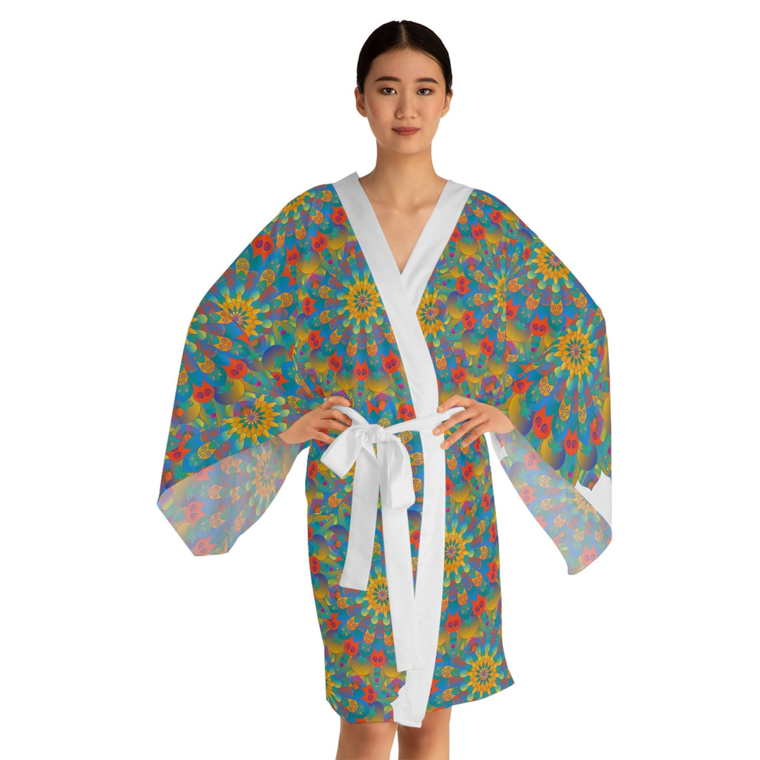 Mandala Kimono Robe - Colorful Hand Drawn Art All Over Prints - Blululi