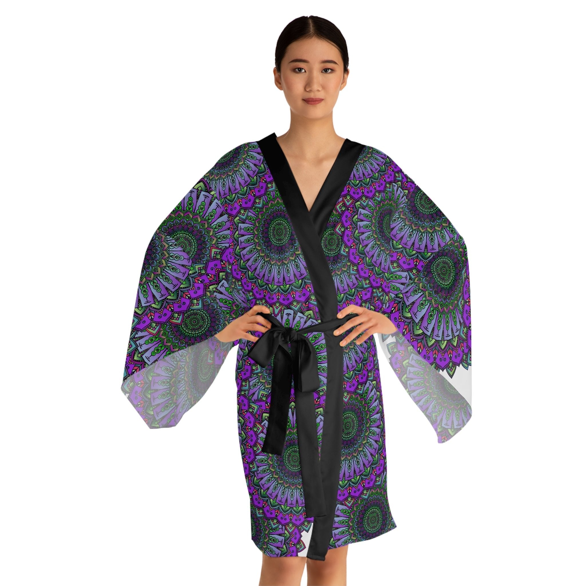 Mandala Kimono Robe - Intricate & Colorful All Over Prints - Blululi