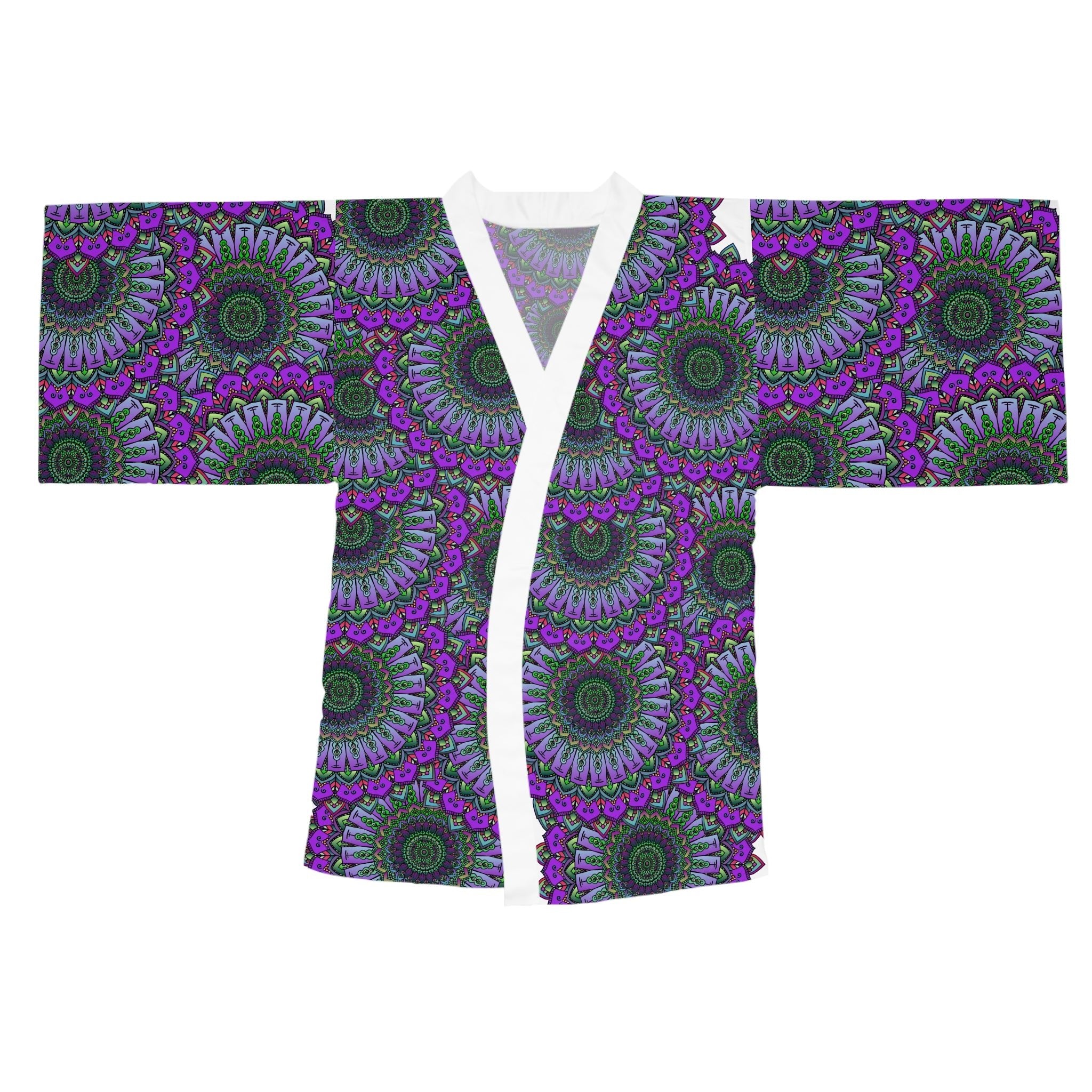 Mandala Kimono Robe - Intricate & Colorful All Over Prints - Blululi