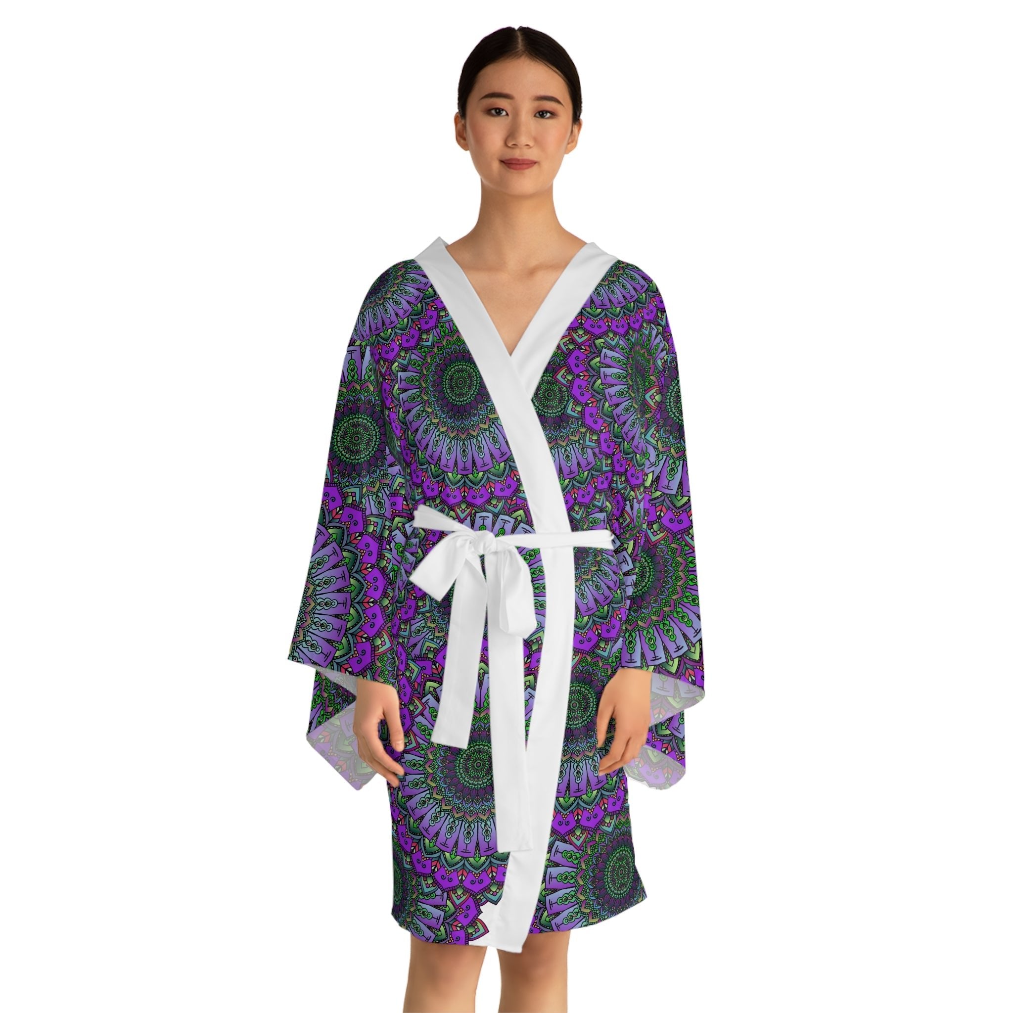 Mandala Kimono Robe - Intricate & Colorful All Over Prints - Blululi