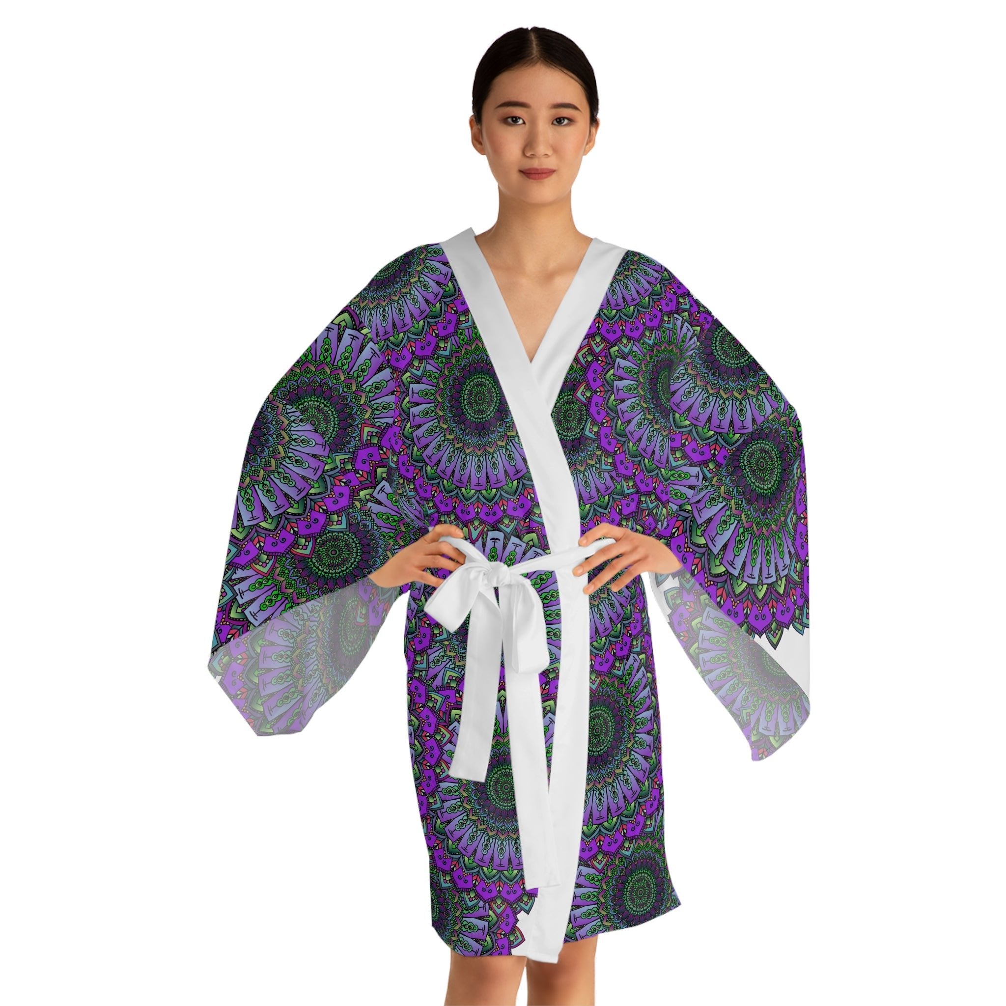 Mandala Kimono Robe - Intricate & Colorful All Over Prints - Blululi