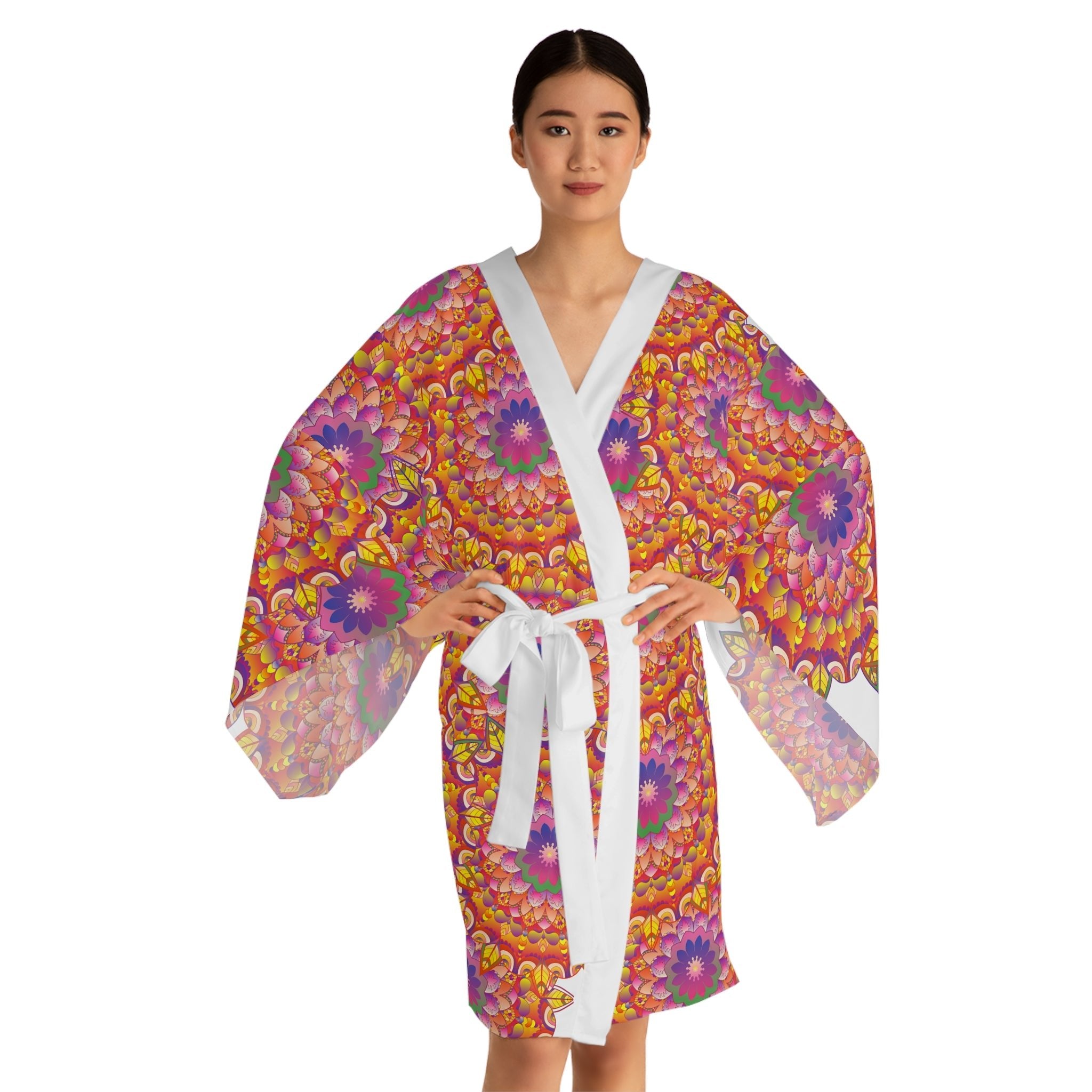 Mandala Kimono Robe - Vibrant Colorful Art All Over Prints - Blululi