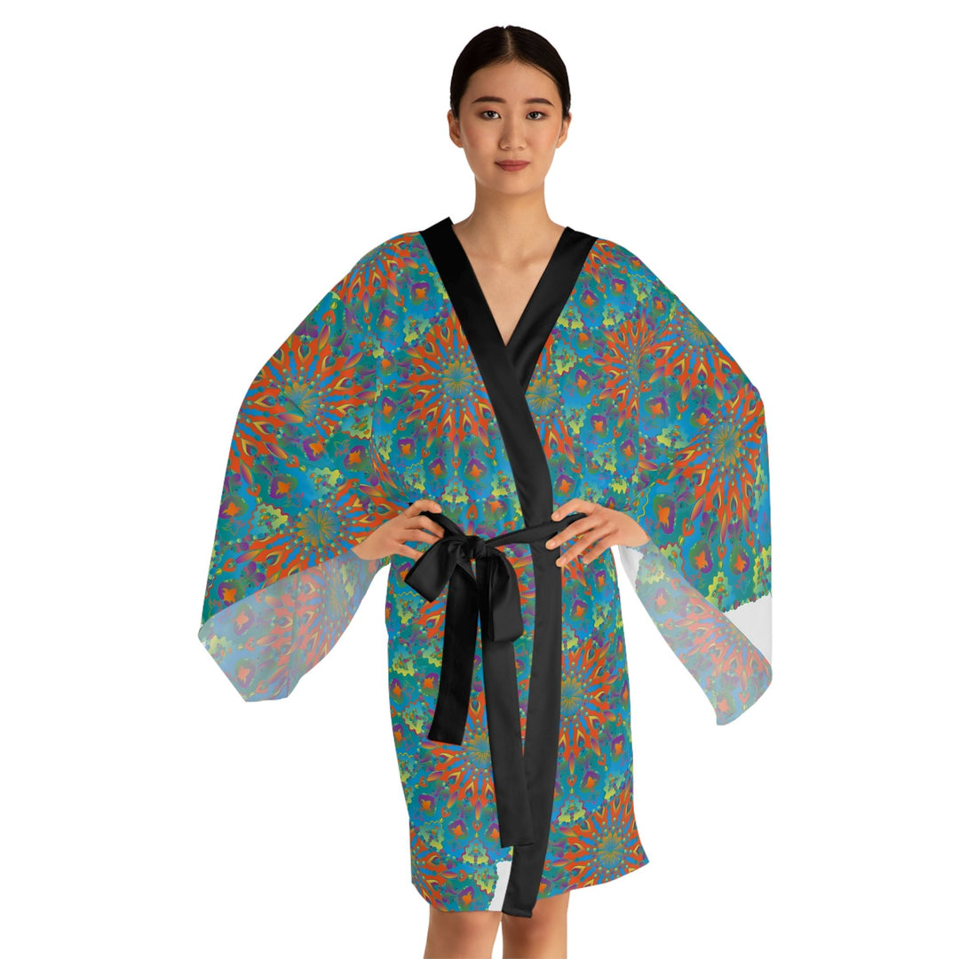 Mandala Kimono Robe - Vibrant Hand Drawn Art All Over Prints - Blululi