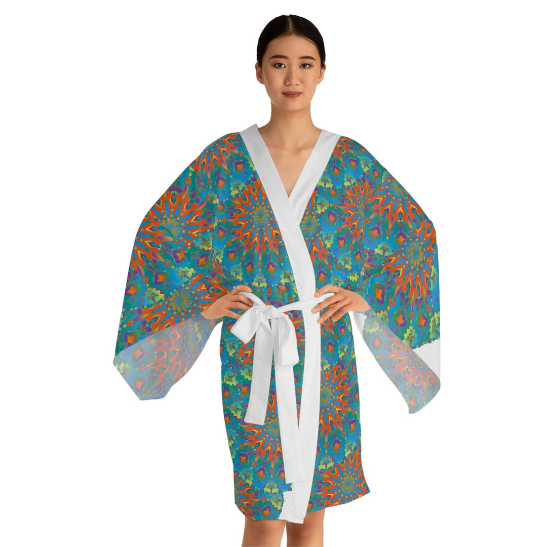 Mandala Kimono Robe - Vibrant Hand Drawn Art All Over Prints - Blululi