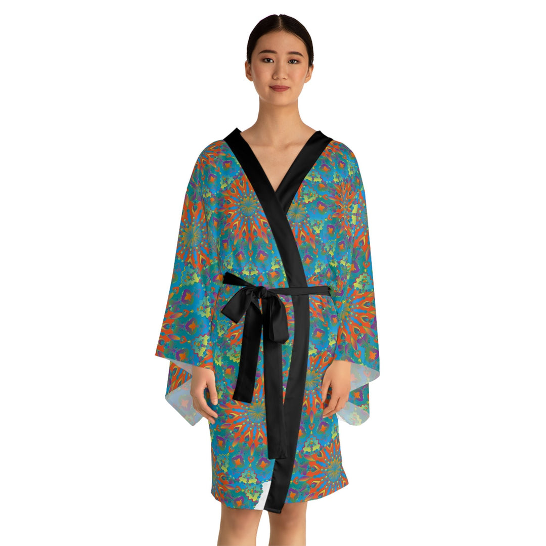 Mandala Kimono Robe - Vibrant Hand Drawn Art All Over Prints - Blululi