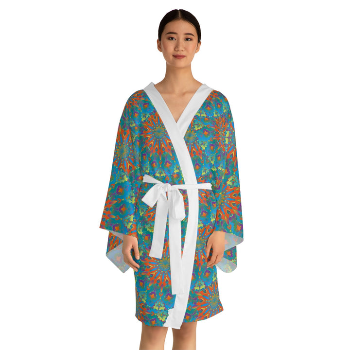 Mandala Kimono Robe - Vibrant Hand Drawn Art All Over Prints - Blululi