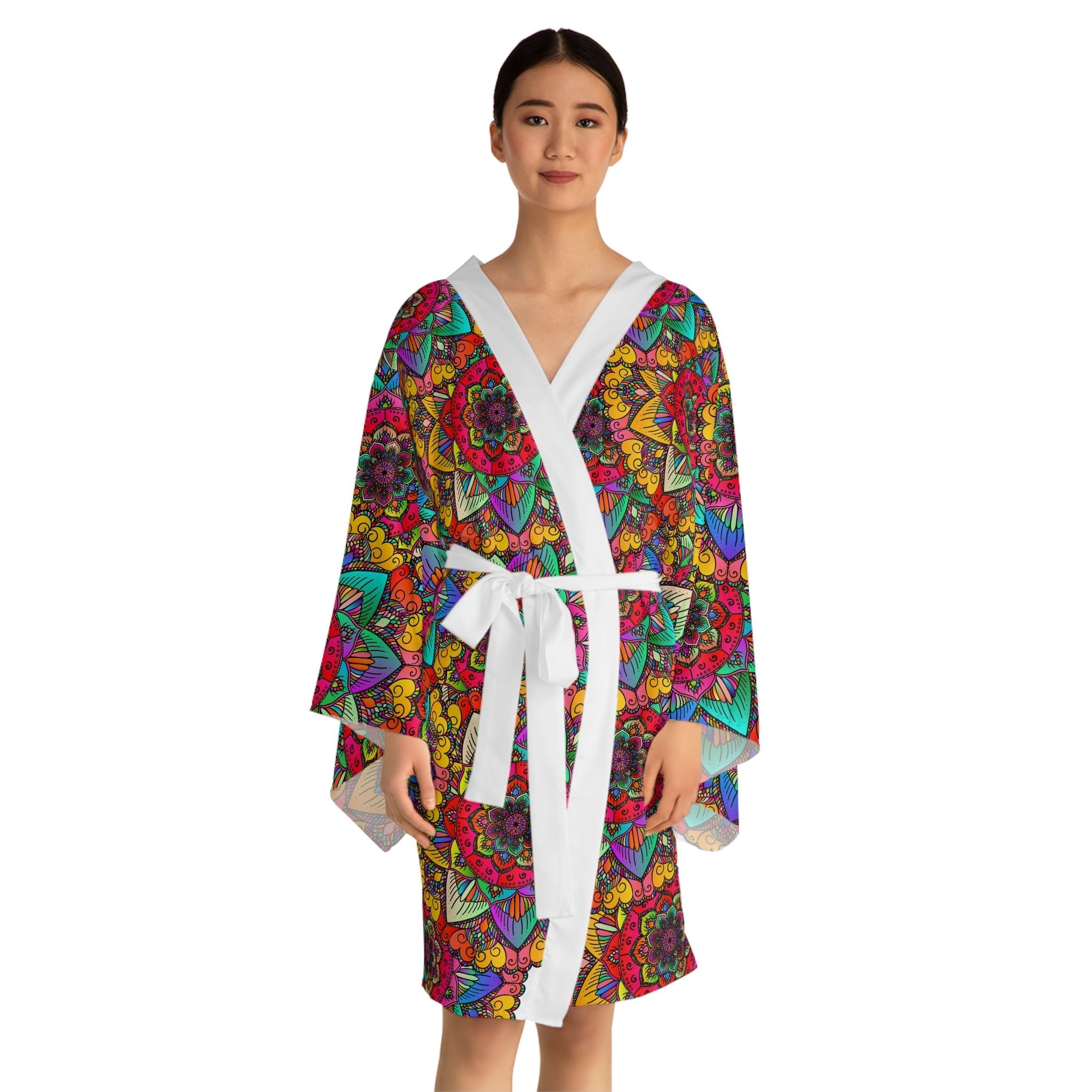 Mandala Kimono Robe - Vibrant & Intricate All Over Prints - Blululi