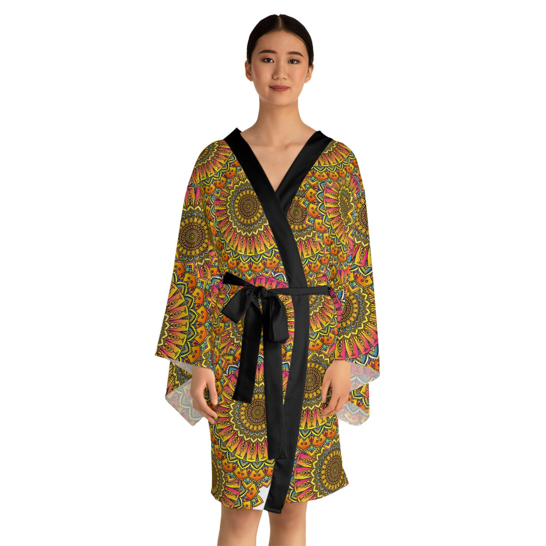 Mandala Kimono Robe - Vibrant & Intricate All Over Prints - Blululi