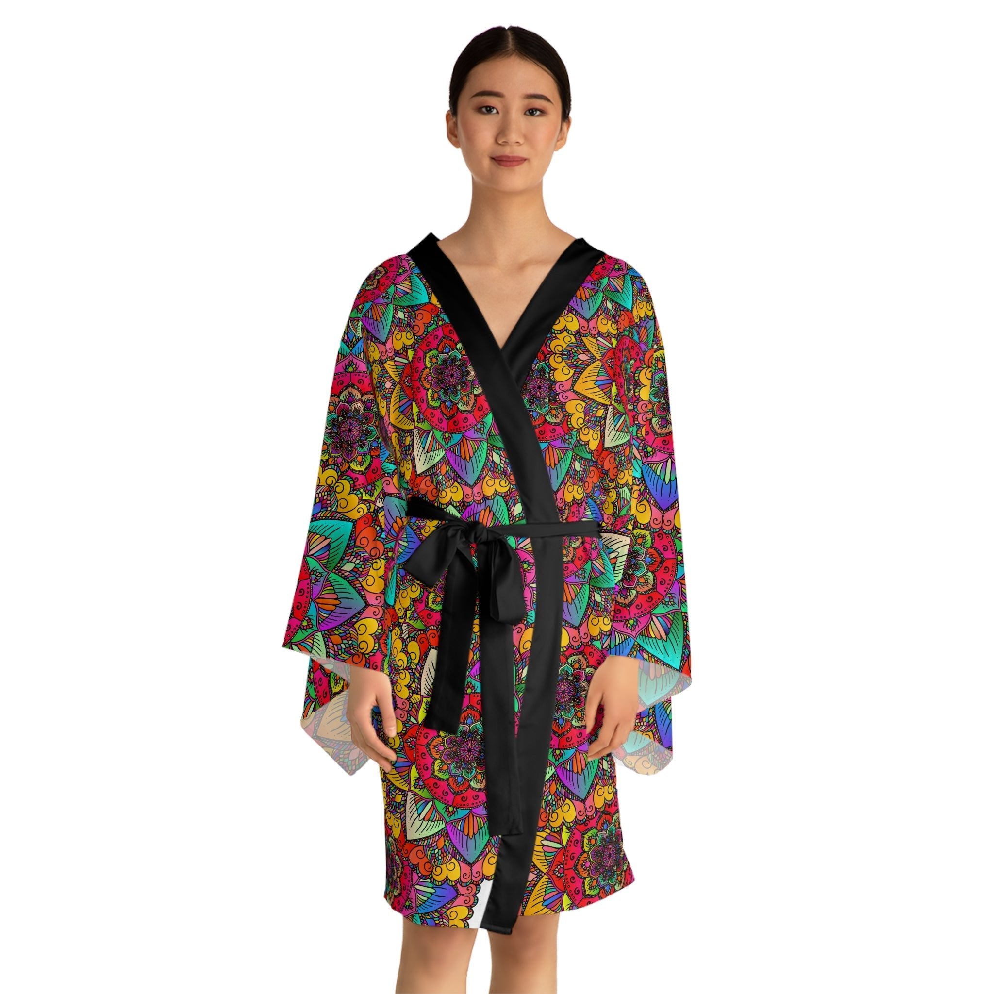 Mandala Kimono Robe - Vibrant & Intricate All Over Prints - Blululi