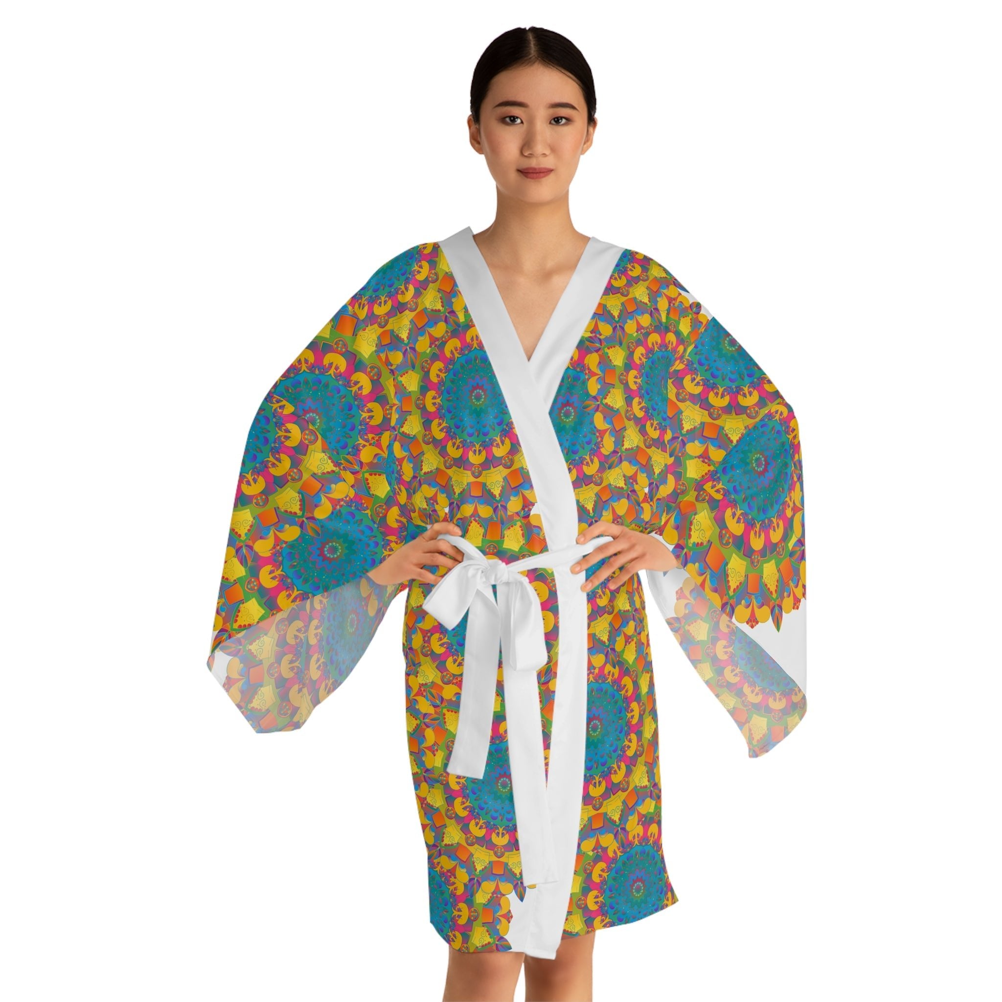 Mandala Kimono Robe - Vibrant & Psychedelic All Over Prints - Blululi