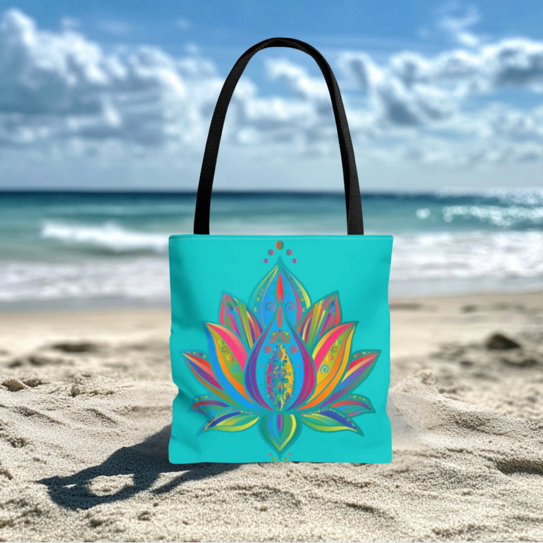 Mandala Lotus Tote Bag Azure Bags - Blululi