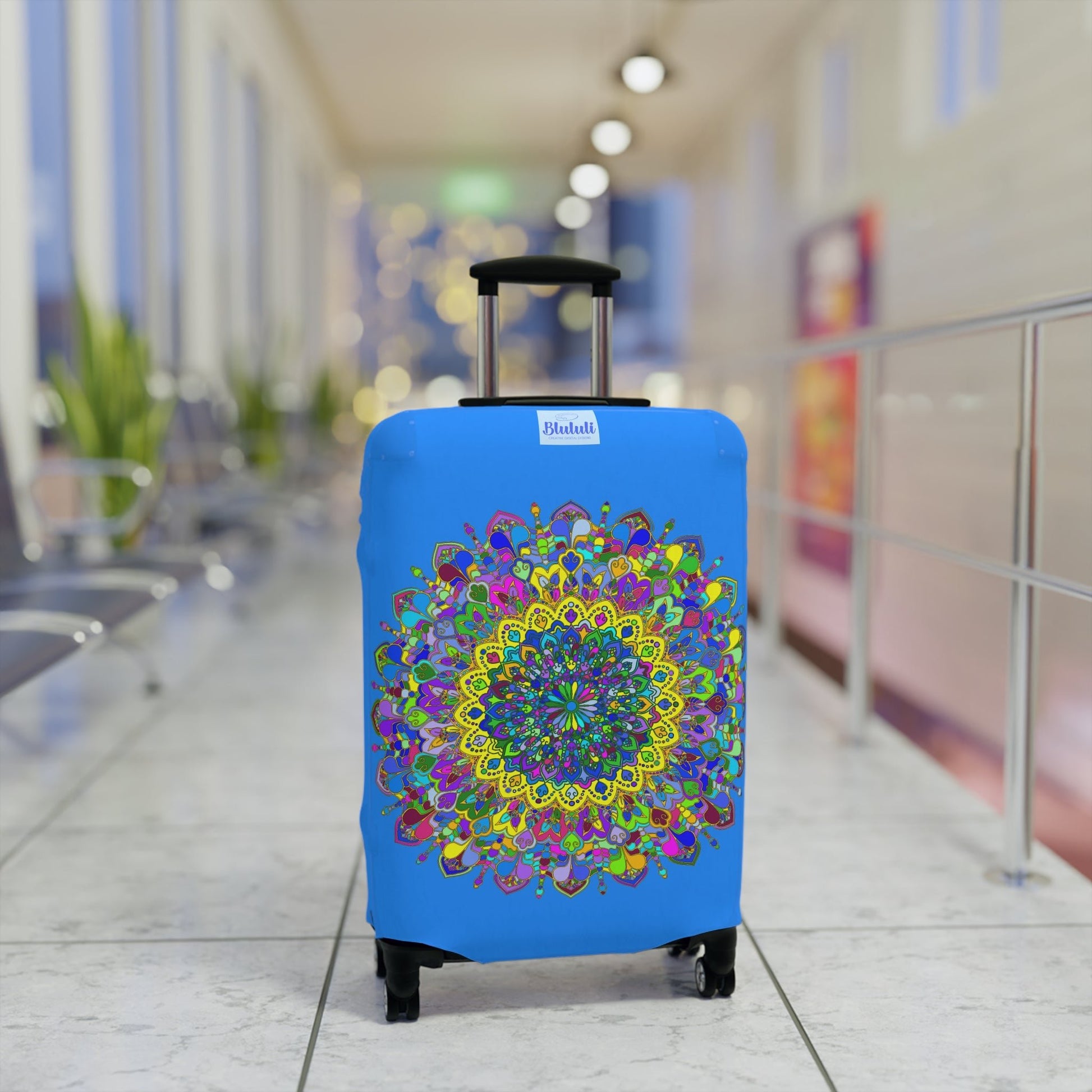 Mandala Luggage Cover Dodger Blue Accessories - Blululi