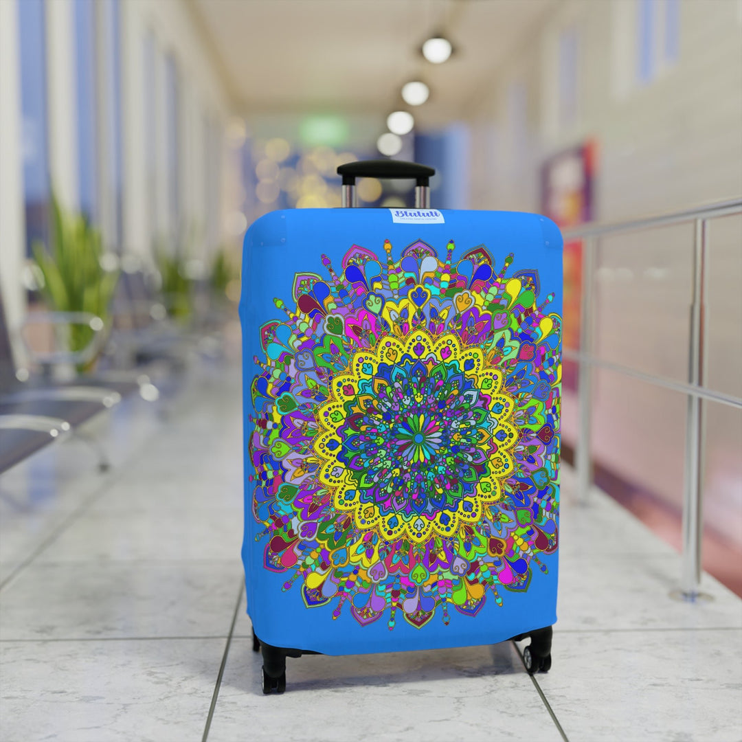 Mandala Luggage Cover Dodger Blue Accessories - Blululi