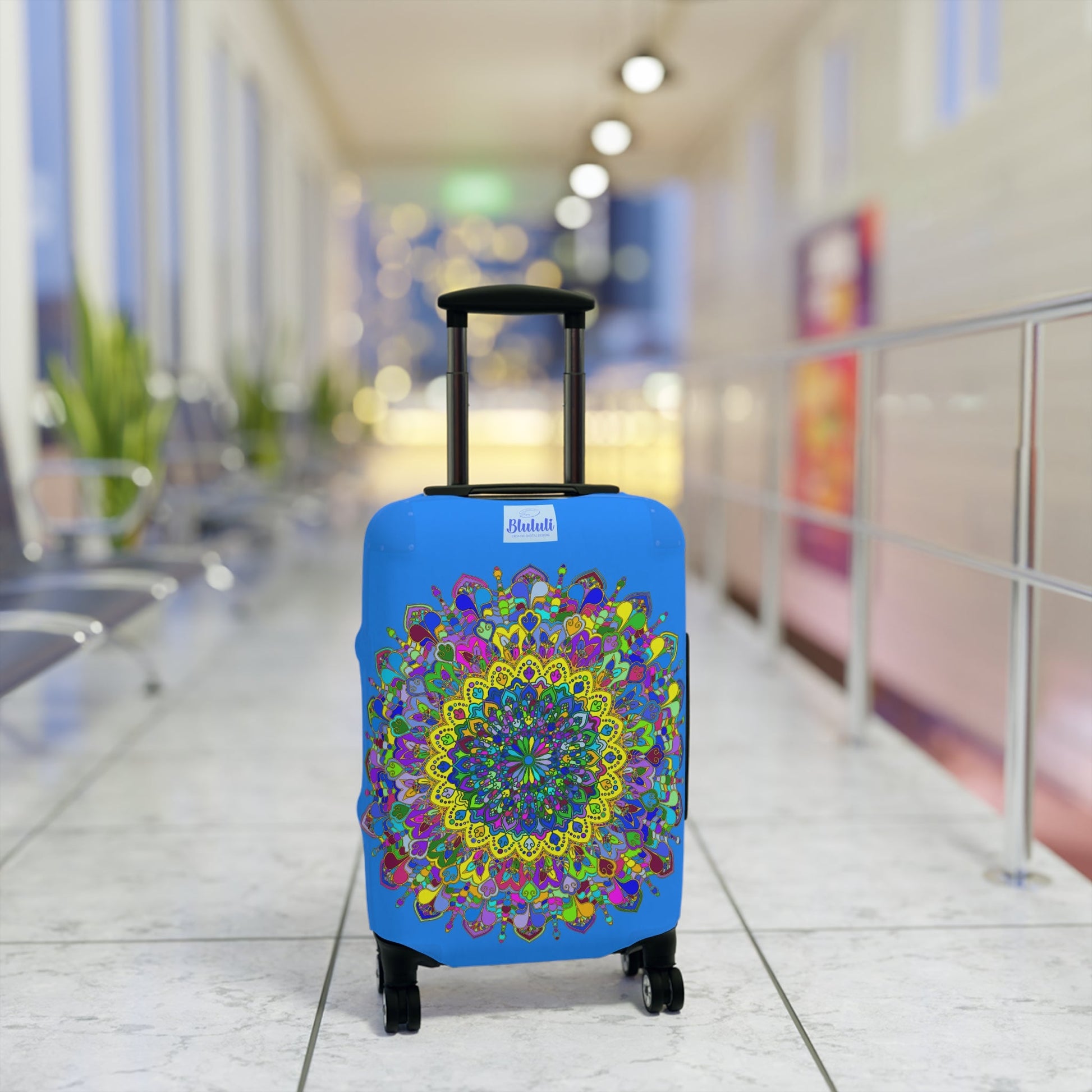 Mandala Luggage Cover Dodger Blue Accessories - Blululi