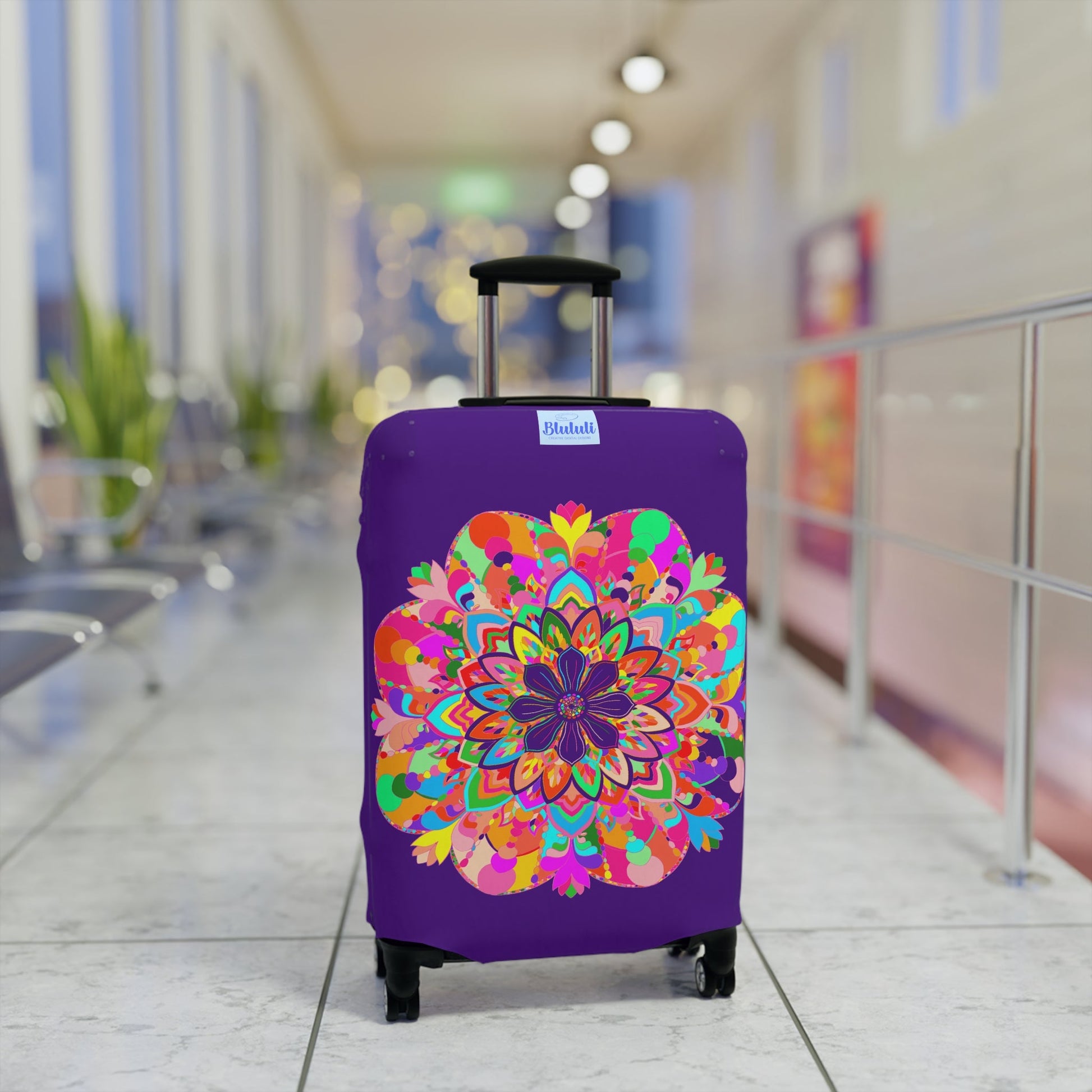 Mandala Luggage Cover Purple Colorful Accessories - Blululi