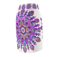 Mandala Pencil Skirt - Purple, Azure & Iridescent All Over Prints - Blululi