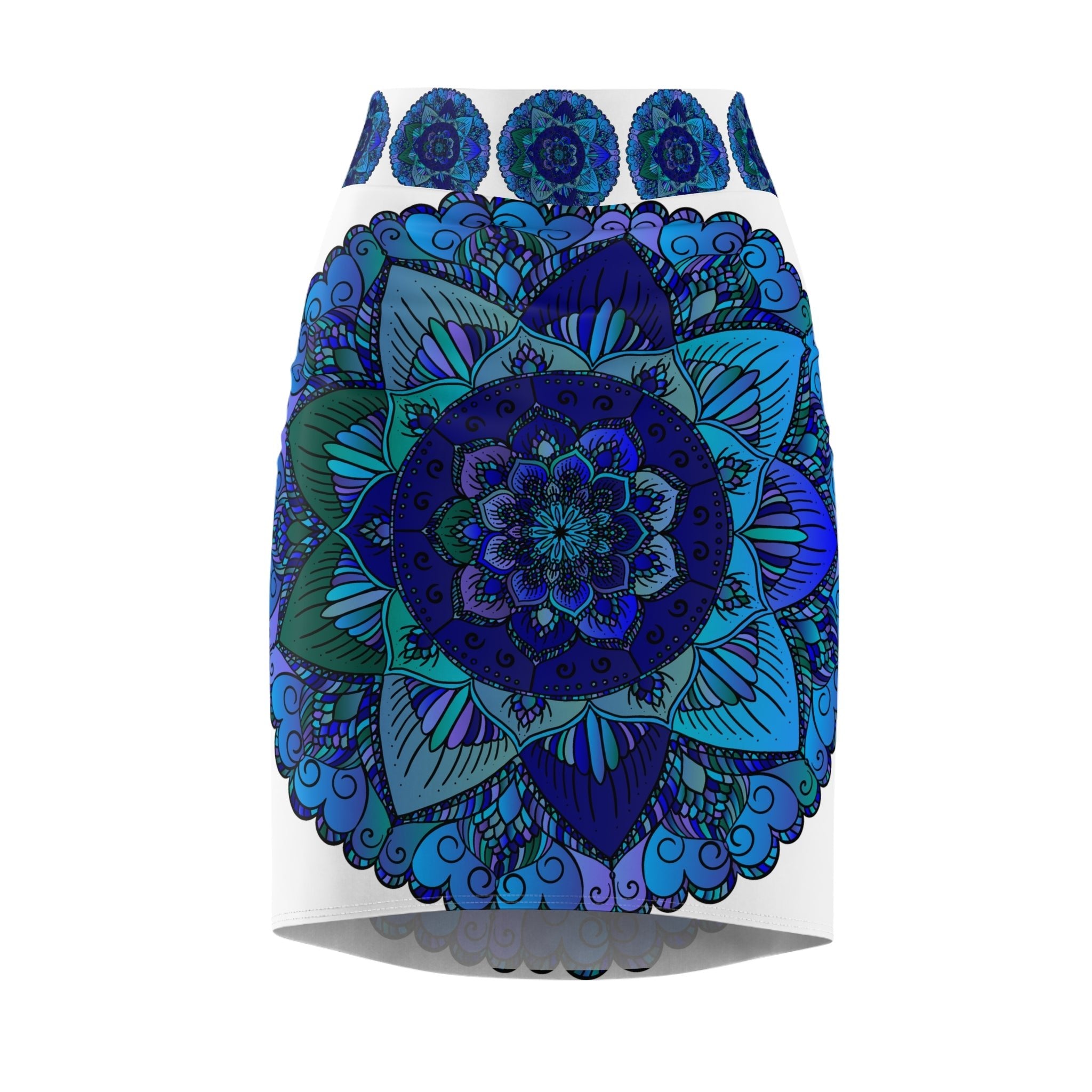 Mandala Pencil Skirt - Spiritual & Chic All Over Prints - Blululi