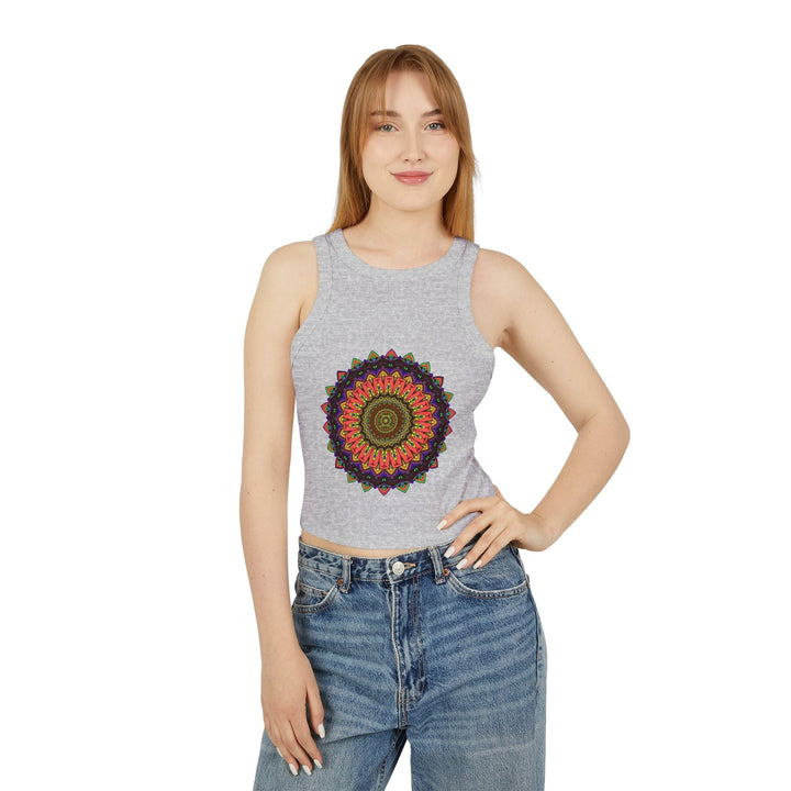 Mandala Racerback Tank Top - Colorful Geometric Design Tank Top - Blululi