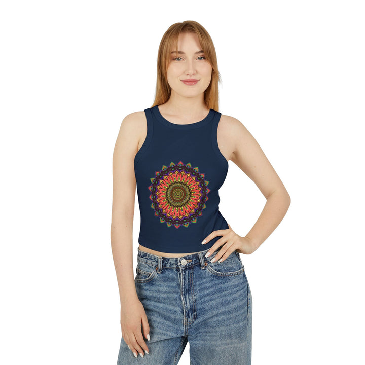 Mandala Racerback Tank Top - Colorful Geometric Design Tank Top - Blululi