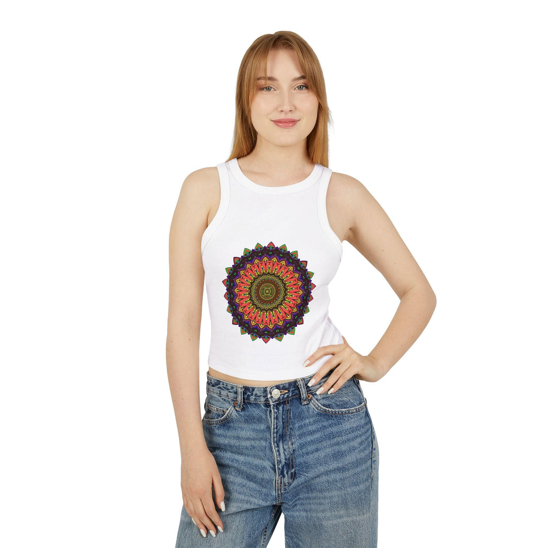 Mandala Racerback Tank Top - Colorful Geometric Design Tank Top - Blululi