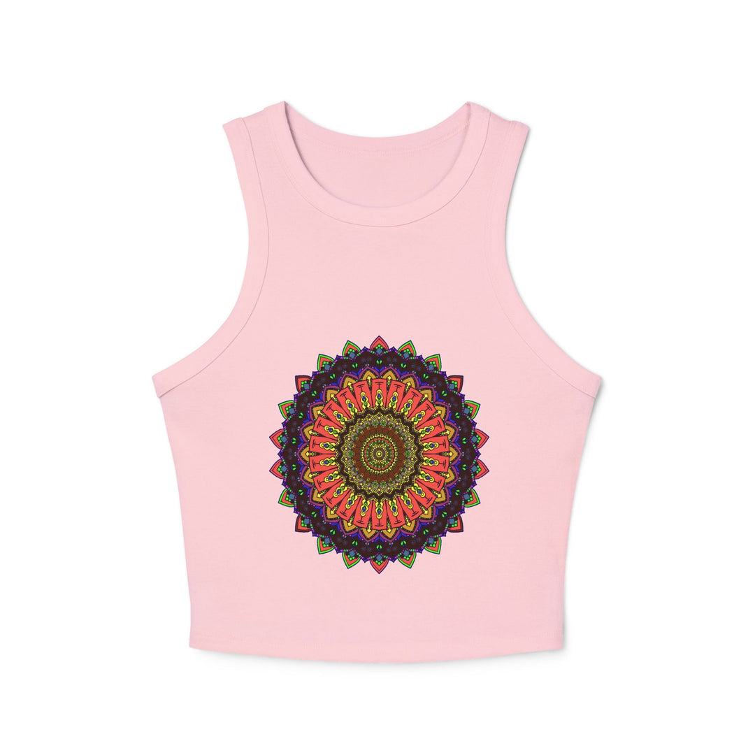 Mandala Racerback Tank Top - Colorful Geometric Design Tank Top - Blululi